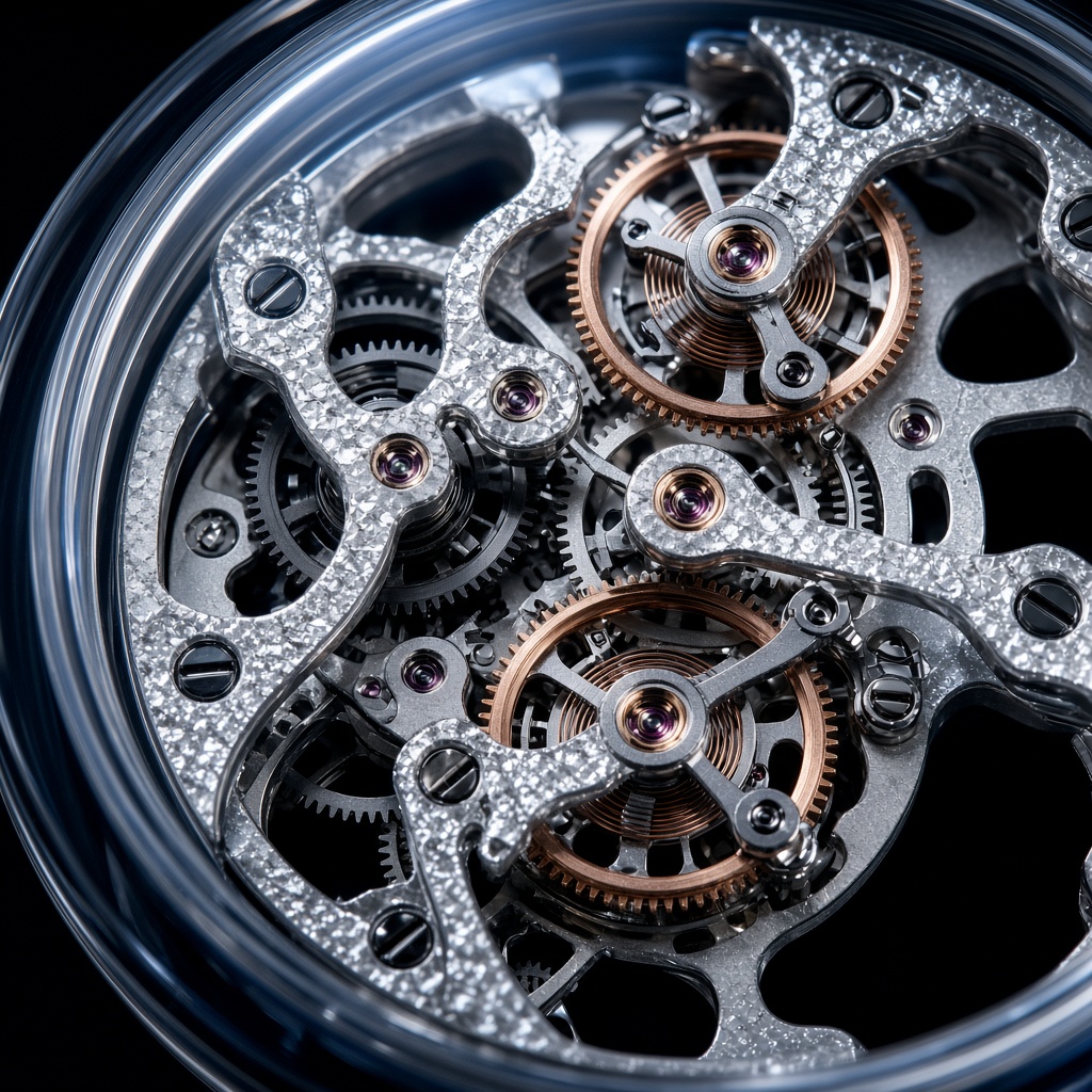 Frosted Platinum Skeleton Dial